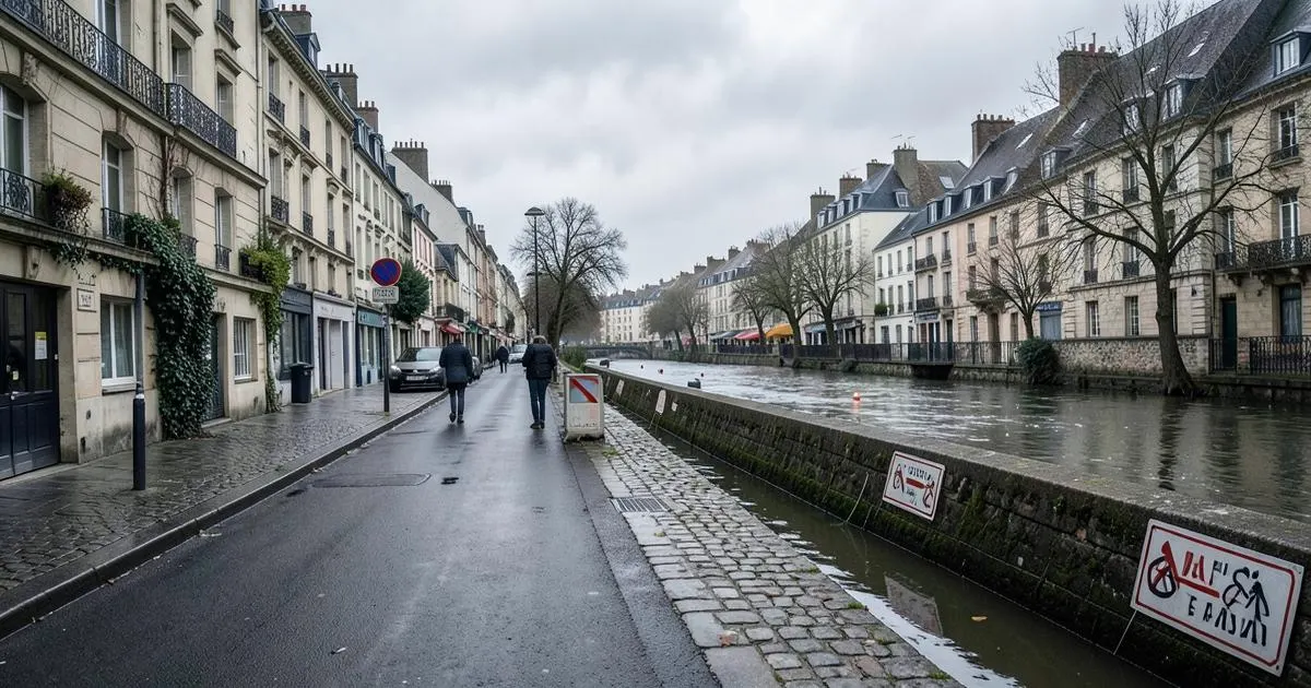 Quais et rue exposés au risque d’inondation à Montauban